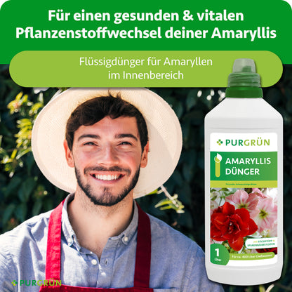 Flüssigdünger für Amaryllen im Innenbereich zur Unterstützung eines gesunden und vitalen Pflanzenstoffwechsels.