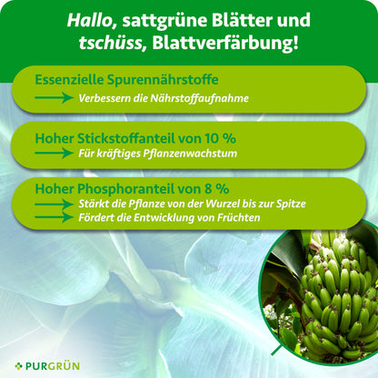 10 % Stickstoff für kräftiges Wachstum, 8 % Phosphor zur Stärkung und Fruchtentwicklung sowie Spurennährstoffe für eine bessere Nährstoffaufnahme.
