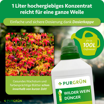 1 Liter hochergiebiges Konzentrat reicht für ca. 100 Liter Gießwasser; die Dosierkappe ermöglicht eine einfache und sichere Dosierung.