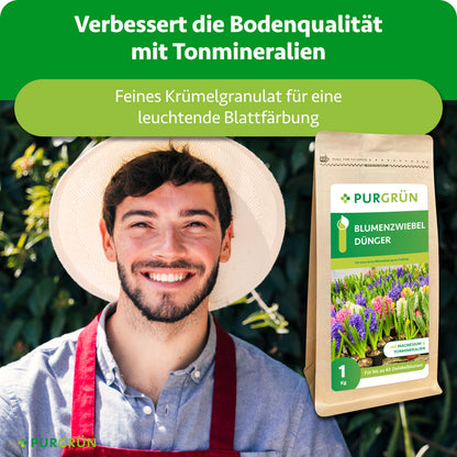 Tonmineralien verbessern die Bodenqualität; feines Krümelgranulat sorgt für eine leuchtende Blattfärbung.