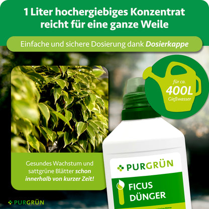 1 Liter hochergiebiges Konzentrat reicht für ca. 400 Liter Gießwasser und lässt sich mit der Dosierkappe einfach dosieren.