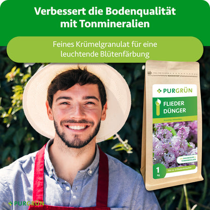 Tonmineralien verbessern die Bodenqualität; feines Krümelgranulat sorgt für eine leuchtende Blütenfärbung.
