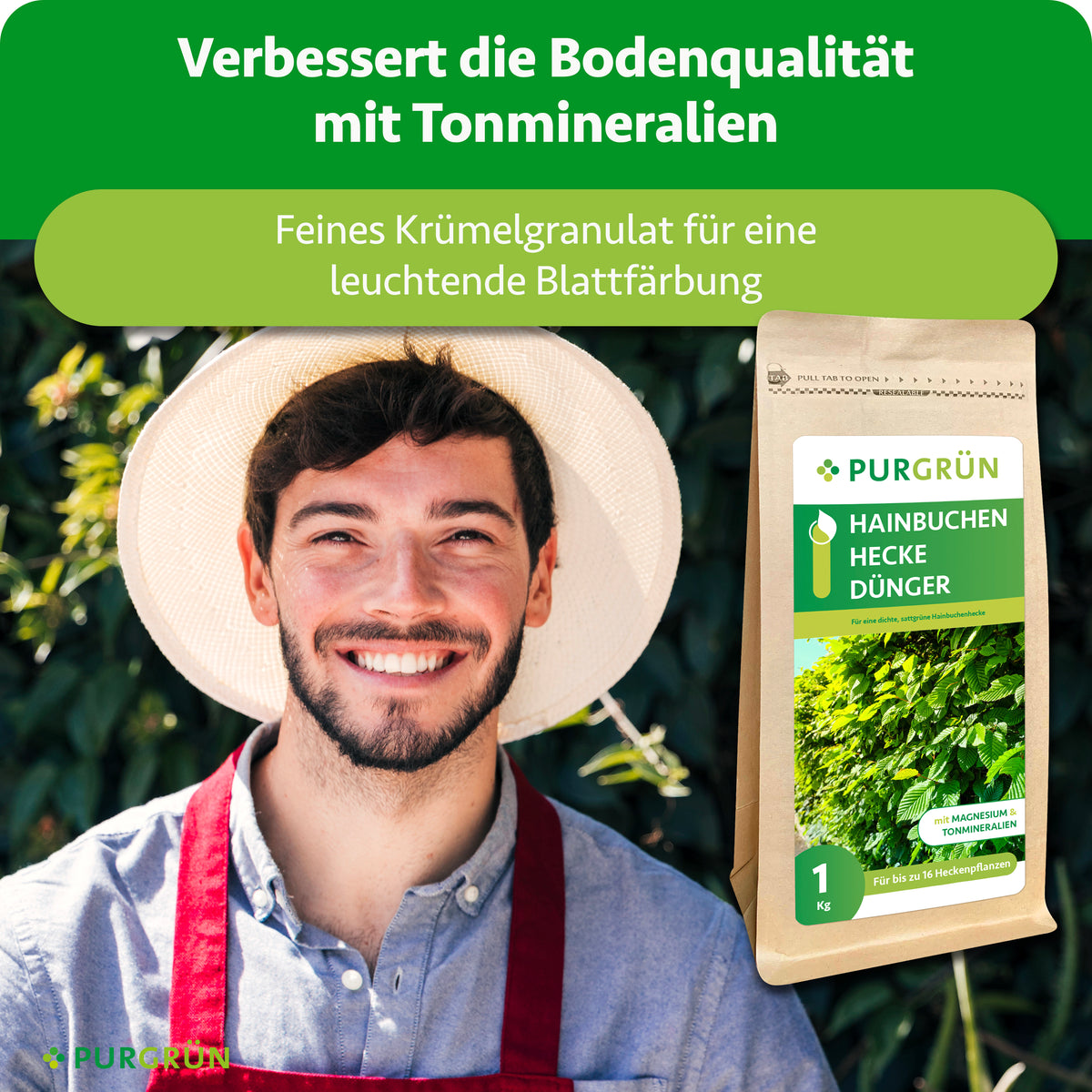 Tonmineralien verbessern die Bodenqualität; feines Krümelgranulat sorgt für eine leuchtende Blattfärbung.