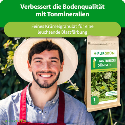 Tonmineralien verbessern die Bodenqualität; das feine Krümelgranulat ist für eine leuchtende Blattfärbung bestimmt.
