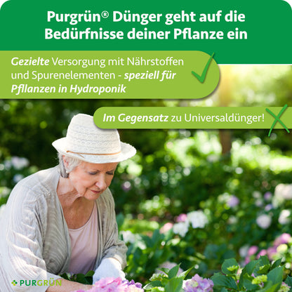 Der Hydroponik-Dünger versorgt hydroponisch kultivierte Pflanzen gezielt mit Nährstoffen und Spurenelementen – im Gegensatz zu Universaldünger.