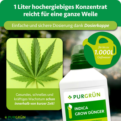 1 Liter Konzentrat reicht für bis zu 1.000 Liter Gießwasser; die Dosierkappe ermöglicht einfaches und sicheres Abmessen.