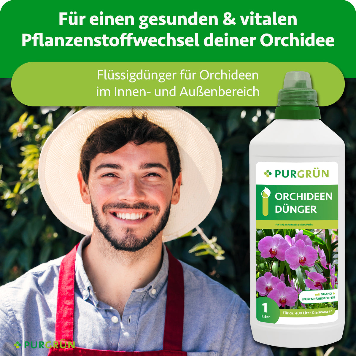Orchideendünger für einen gesunden und vitalen Pflanzenstoffwechsel bei Orchideen im Innen- und Außenbereich.