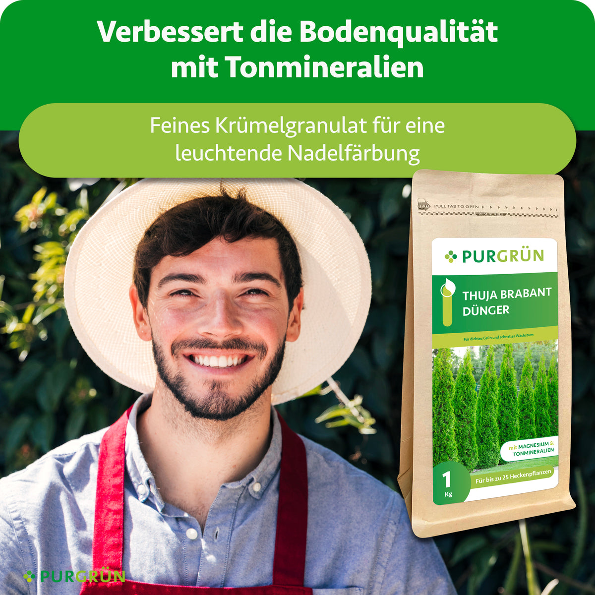 Tonmineralien verbessern die Bodenqualität; feines Krümelgranulat fördert eine leuchtende Nadelfärbung.