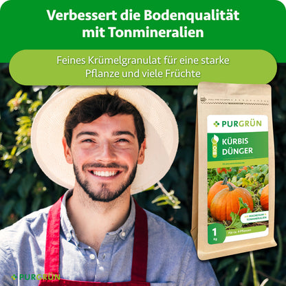 Feines Krümelgranulat mit Tonmineralien verbessert die Bodenqualität und unterstützt kräftige Pflanzen mit vielen Früchten.